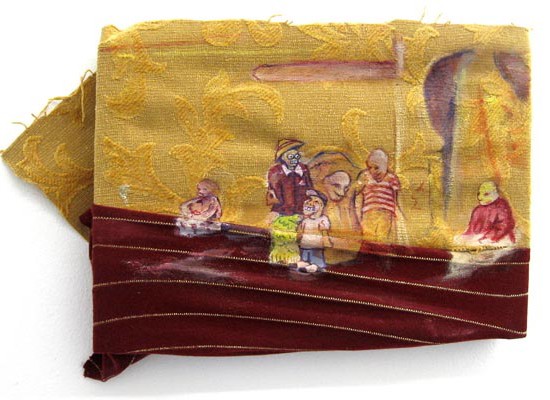 Smelly Corn Feces / 2007 / 18 x 12 cm / Oil on Philly fabric