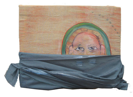 Rough Night / 2007 / 30 x 24 cm / Oil on Indian Fabric Scraps